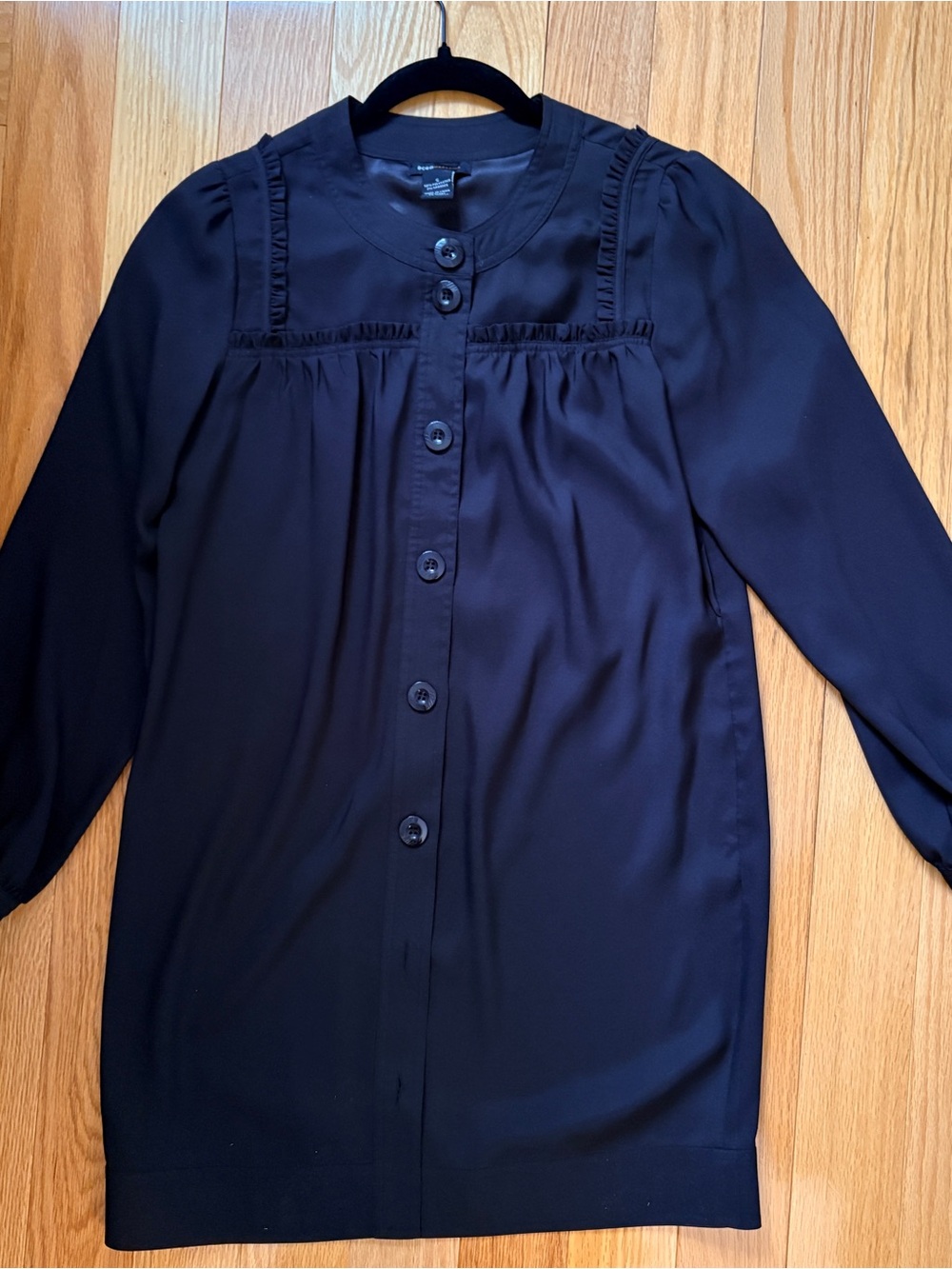 BCBGMaxAzria Black Button-Front Mini Dress